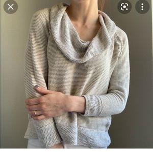 Lucky Brand Frayed Cowl Neck Sweater